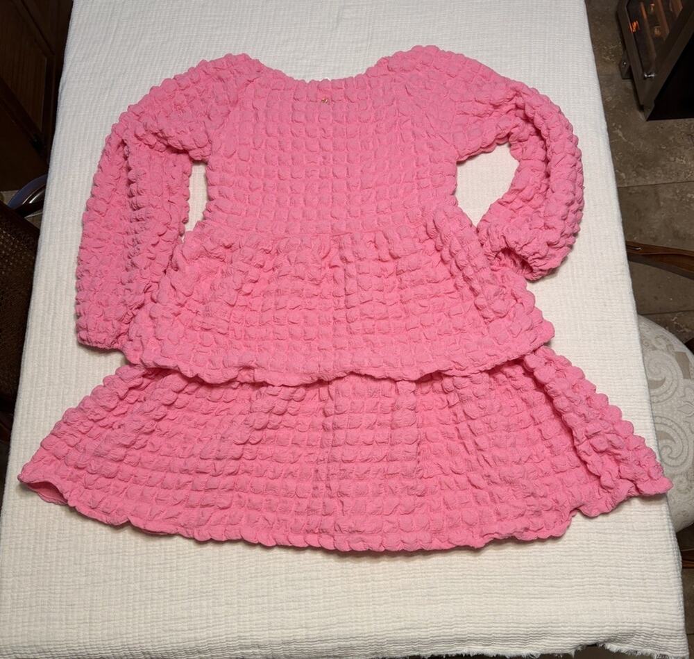 Simply Southern Pink Popcorn Bubble Dress NWT Sorority Recruitment